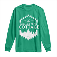 I'm Coming to the Cottage Long Sleeve Shirt Rustic Outdoor Retro Forest Hockey Romance - Wonder Print Shop