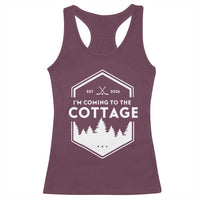 I'm Coming to the Cottage Racerback Tank Top Rustic Outdoor Retro Forest Hockey Romance - Wonder Print Shop
