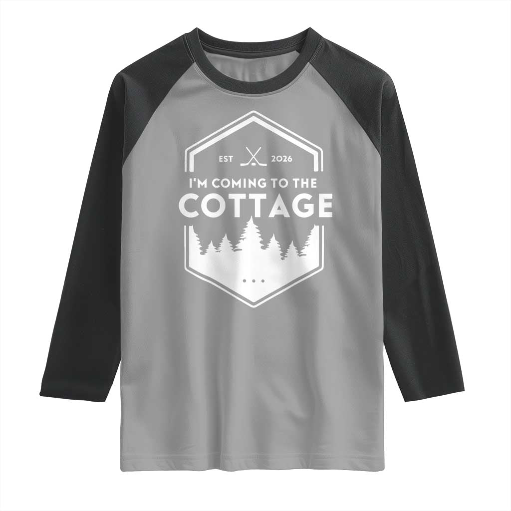I'm Coming to the Cottage Raglan Shirt Rustic Outdoor Retro Forest Hockey Romance - Wonder Print Shop
