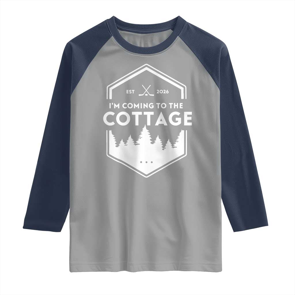 I'm Coming to the Cottage Raglan Shirt Rustic Outdoor Retro Forest Hockey Romance - Wonder Print Shop