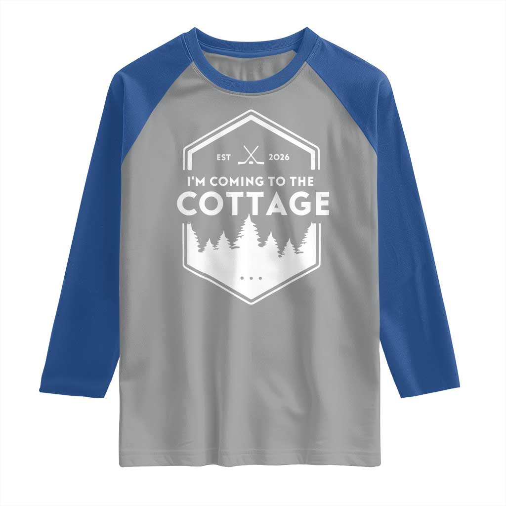 I'm Coming to the Cottage Raglan Shirt Rustic Outdoor Retro Forest Hockey Romance - Wonder Print Shop