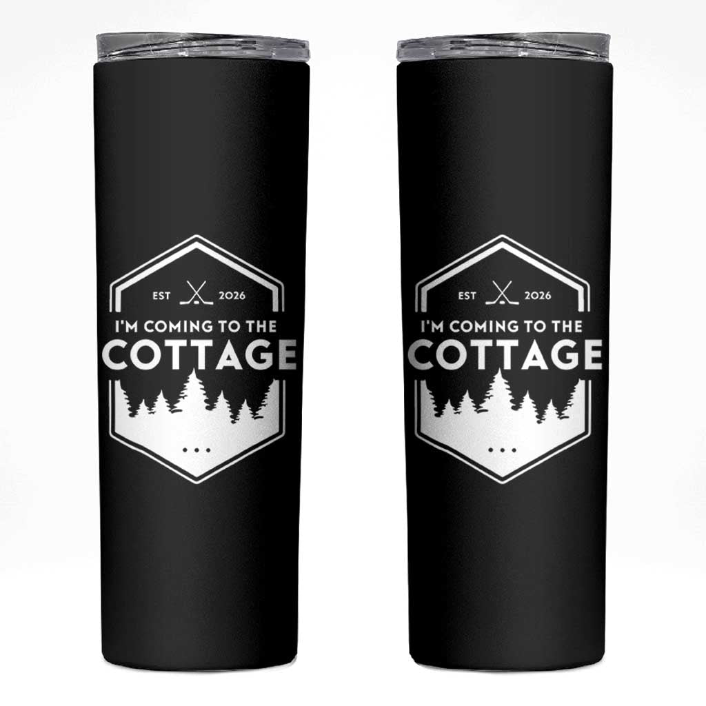 I'm Coming to the Cottage Skinny Tumbler Rustic Outdoor Retro Forest Hockey Romance - Wonder Print Shop