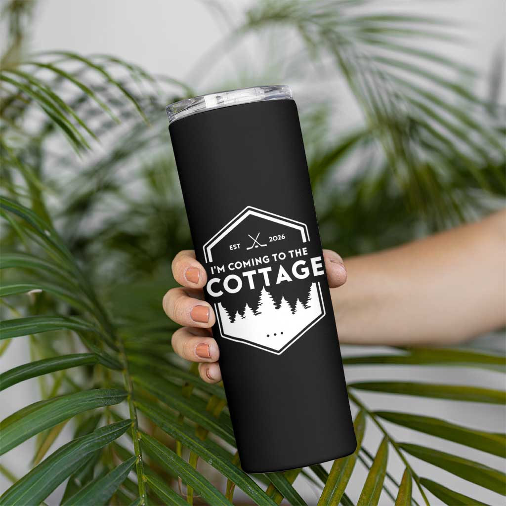 I'm Coming to the Cottage Skinny Tumbler Rustic Outdoor Retro Forest Hockey Romance - Wonder Print Shop