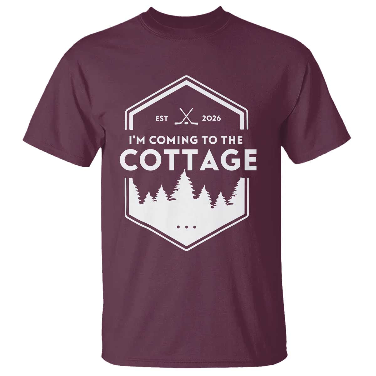I'm Coming to the Cottage T Shirt Rustic Outdoor Retro Forest Hockey Romance - Wonder Print Shop