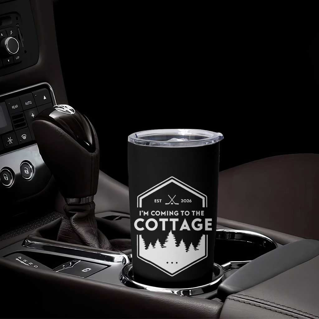 I'm Coming to the Cottage Tumbler Cup Rustic Outdoor Retro Forest Hockey Romance - Wonder Print Shop