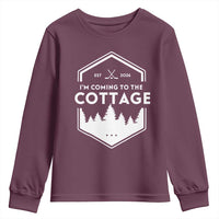 I'm Coming to the Cottage Youth Sweatshirt Rustic Outdoor Retro Forest Hockey Romance - Wonder Print Shop
