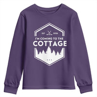 I'm Coming to the Cottage Youth Sweatshirt Rustic Outdoor Retro Forest Hockey Romance - Wonder Print Shop