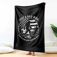 Just a Dad Who Came Back with the Milk Throw Blanket Funny Bigfoot Father's Day Sasquatch - Wonder Print Shop