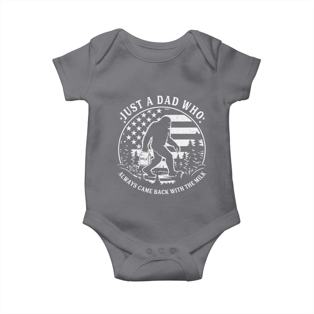 Just a Dad Who Came Back with the Milk Baby Onesie Funny Bigfoot Father's Day Sasquatch - Wonder Print Shop