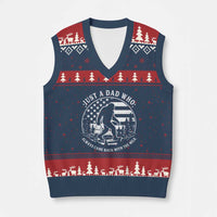 Just a Dad Who Came Back with the Milk V-Neck Knit Sweater Vest Funny Bigfoot Father's Day Sasquatch - Wonder Print Shop