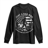 Just a Dad Who Came Back with the Milk Long Sleeve Shirt Funny Bigfoot Father's Day Sasquatch - Wonder Print Shop