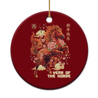 Year of the Horse Chinese New Year Ceramic Ornament Floral Zodiac Horse Lunar Festival - Wonder Print Shop