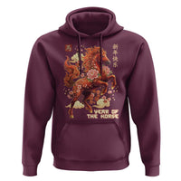 Year of the Horse Chinese New Year Hoodie Floral Zodiac Horse Lunar Festival - Wonder Print Shop