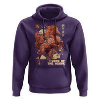 Year of the Horse Chinese New Year Hoodie Floral Zodiac Horse Lunar Festival - Wonder Print Shop