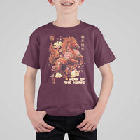 Year of the Horse Chinese New Year T Shirt For Kid Floral Zodiac Horse Lunar Festival - Wonder Print Shop