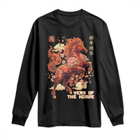 Year of the Horse Chinese New Year Long Sleeve Shirt Floral Zodiac Horse Lunar Festival - Wonder Print Shop