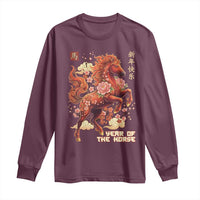 Year of the Horse Chinese New Year Long Sleeve Shirt Floral Zodiac Horse Lunar Festival - Wonder Print Shop