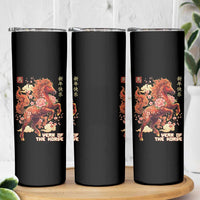 Year of the Horse Chinese New Year Skinny Tumbler Floral Zodiac Horse Lunar Festival - Wonder Print Shop