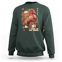Year of the Horse Chinese New Year Sweatshirt Floral Zodiac Horse Lunar Festival - Wonder Print Shop