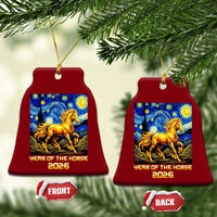 Year of the Horse Starry Night Inspired Graphic Ceramic Ornament Golden Horse Chinese Zodiac Art - Wonder Print Shop