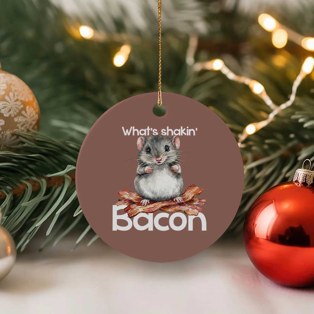 What is Shakin Bacon Funny Mouse Ceramic Ornament Pun Animal Humor - Wonder Print Shop