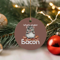 What is Shakin Bacon Funny Mouse Ceramic Ornament Pun Animal Humor - Wonder Print Shop