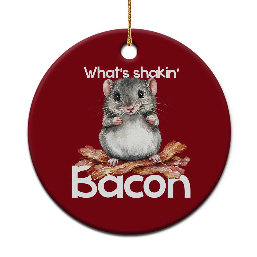 What is Shakin Bacon Funny Mouse Ceramic Ornament Pun Animal Humor - Wonder Print Shop