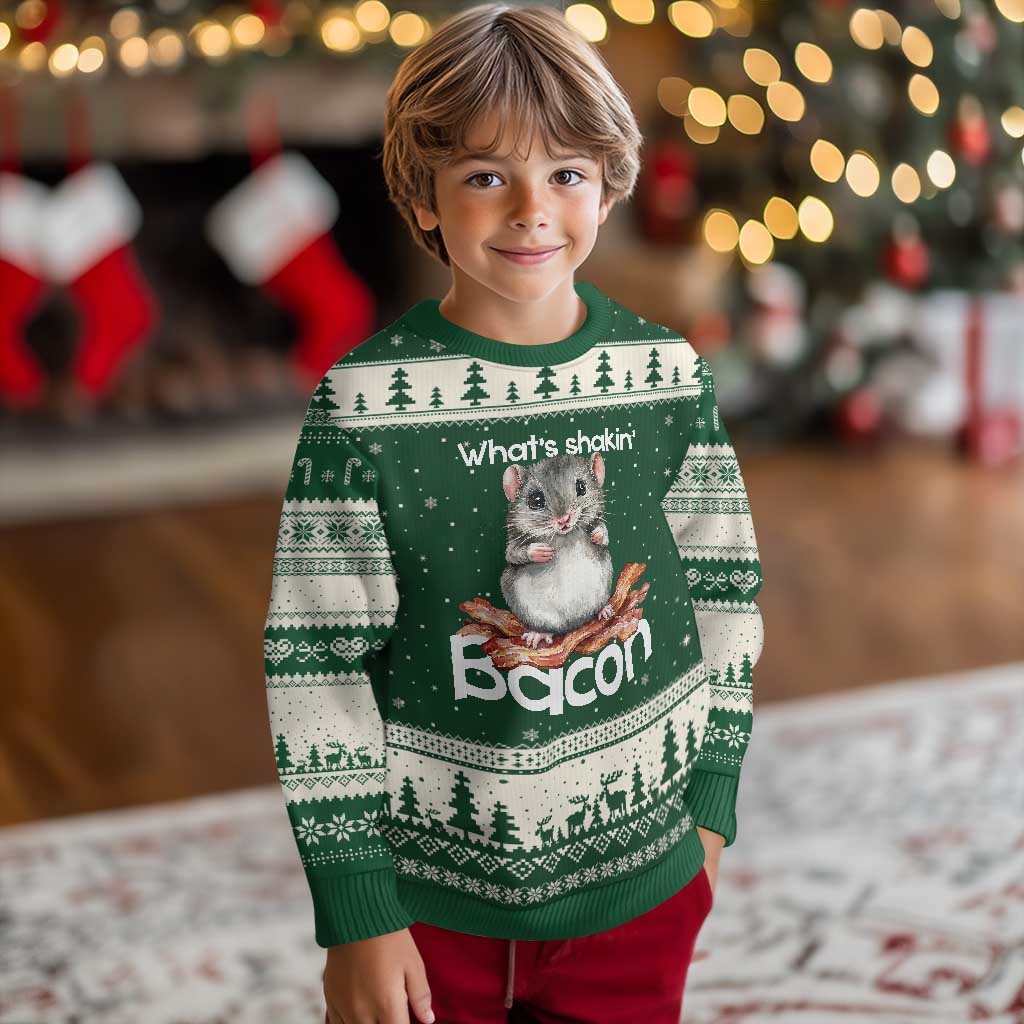 What is Shakin Bacon Funny Mouse Ugly Christmas Sweater Pun Animal Humor - Wonder Print Shop