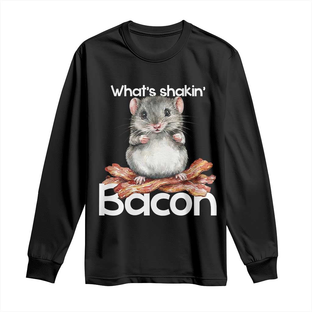 What is Shakin Bacon Funny Mouse Long Sleeve Shirt Pun Animal Humor - Wonder Print Shop