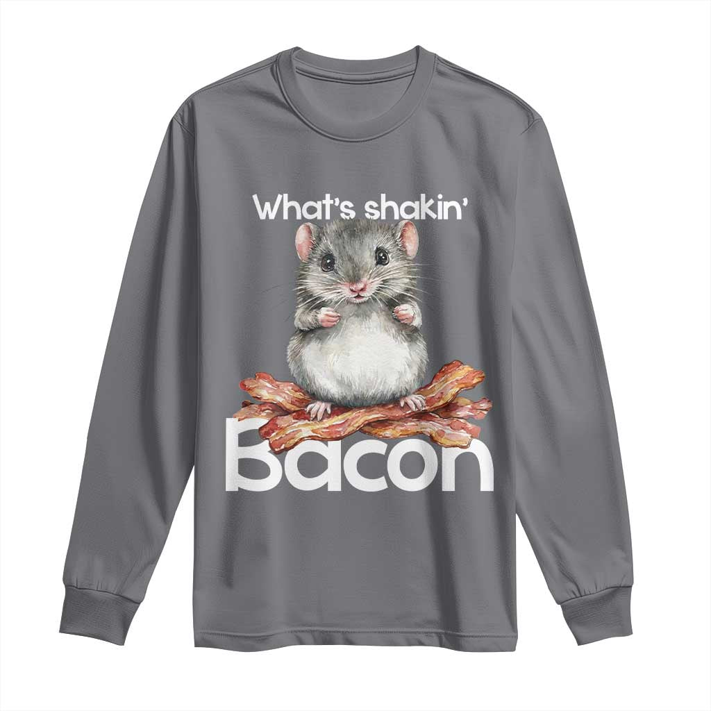 What is Shakin Bacon Funny Mouse Long Sleeve Shirt Pun Animal Humor - Wonder Print Shop