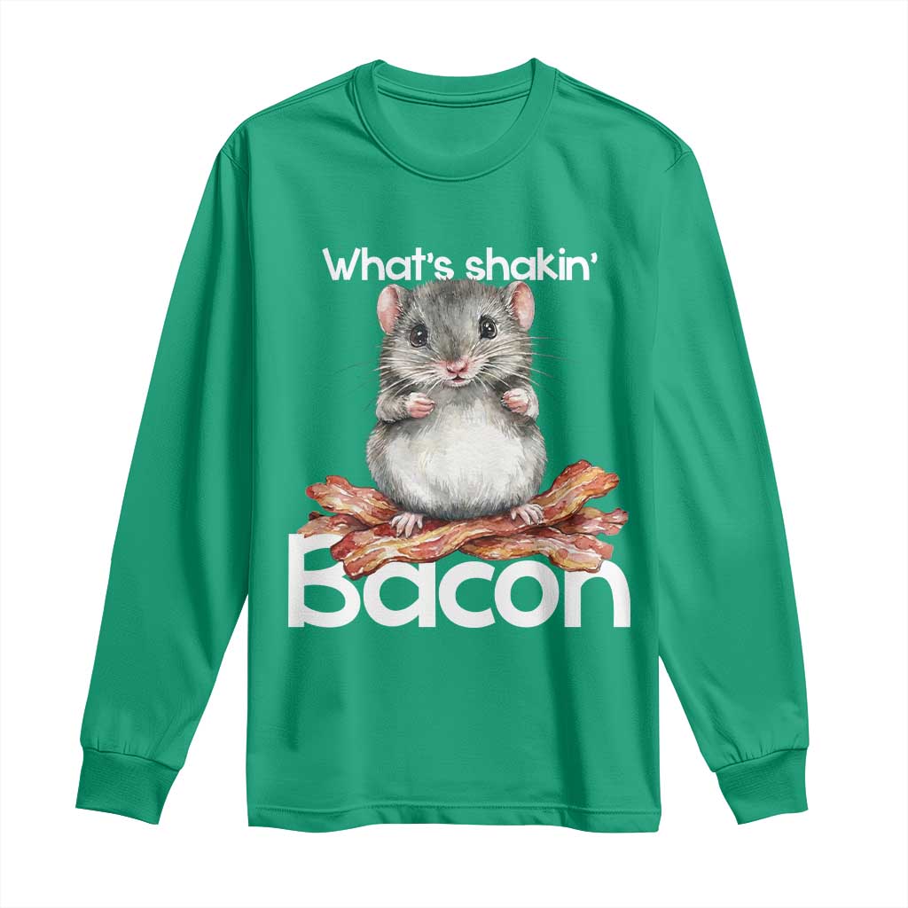 What is Shakin Bacon Funny Mouse Long Sleeve Shirt Pun Animal Humor - Wonder Print Shop