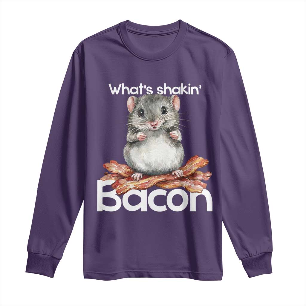 What is Shakin Bacon Funny Mouse Long Sleeve Shirt Pun Animal Humor - Wonder Print Shop