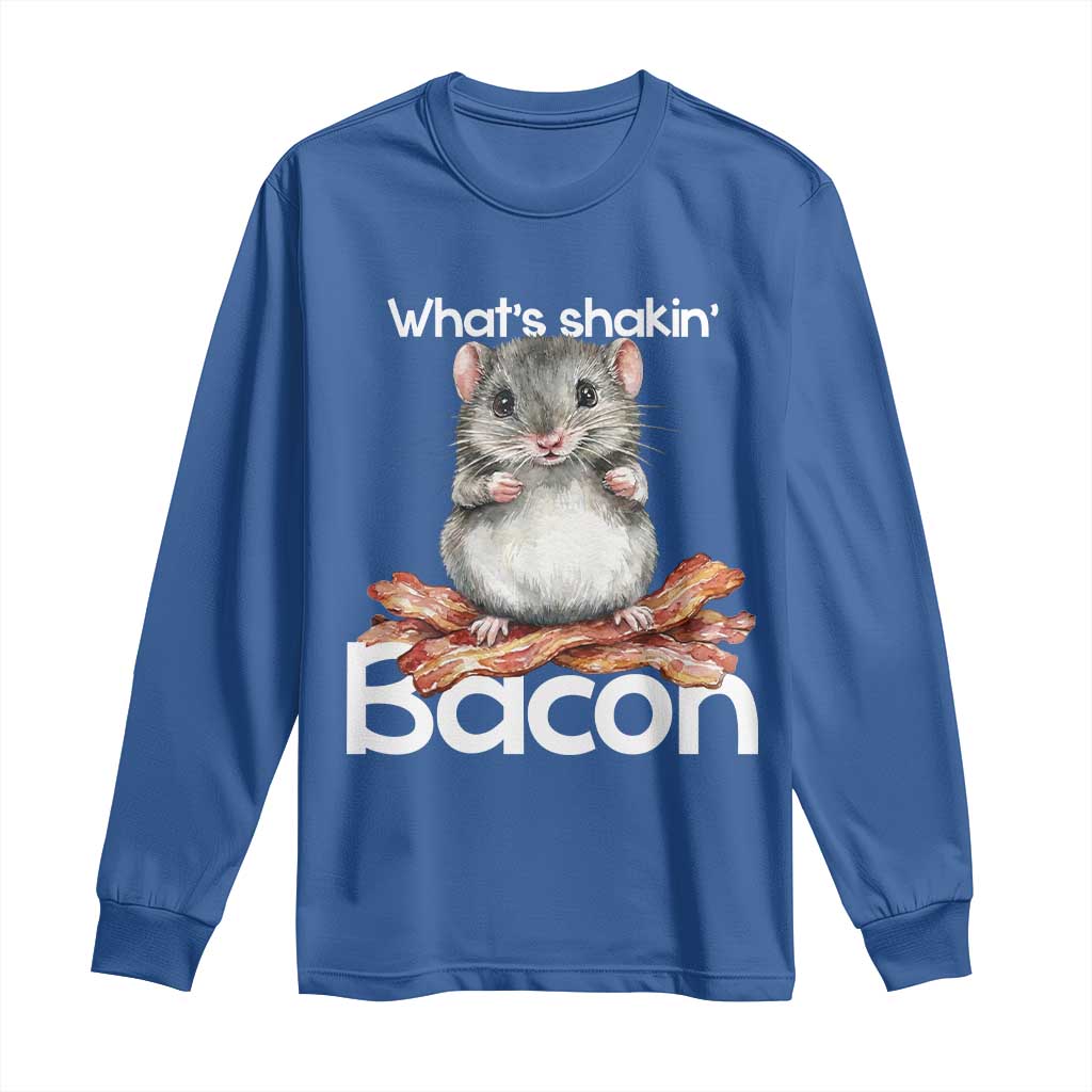 What is Shakin Bacon Funny Mouse Long Sleeve Shirt Pun Animal Humor - Wonder Print Shop