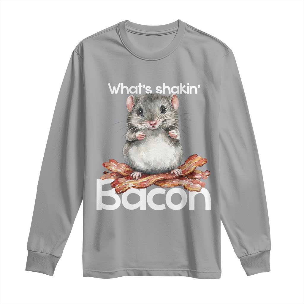 What is Shakin Bacon Funny Mouse Long Sleeve Shirt Pun Animal Humor - Wonder Print Shop