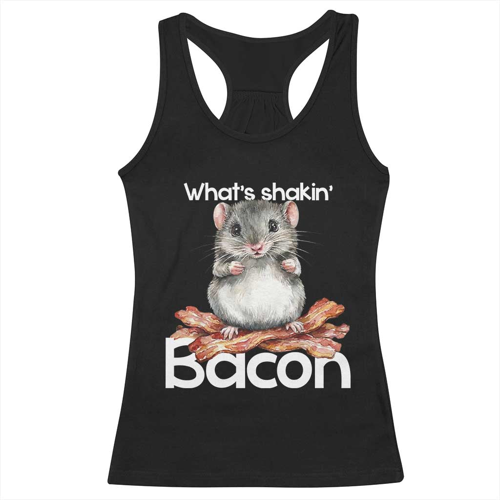 What is Shakin Bacon Funny Mouse Racerback Tank Top Pun Animal Humor - Wonder Print Shop