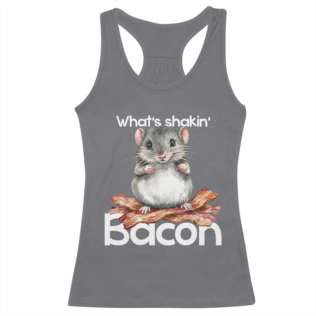What is Shakin Bacon Funny Mouse Racerback Tank Top Pun Animal Humor - Wonder Print Shop