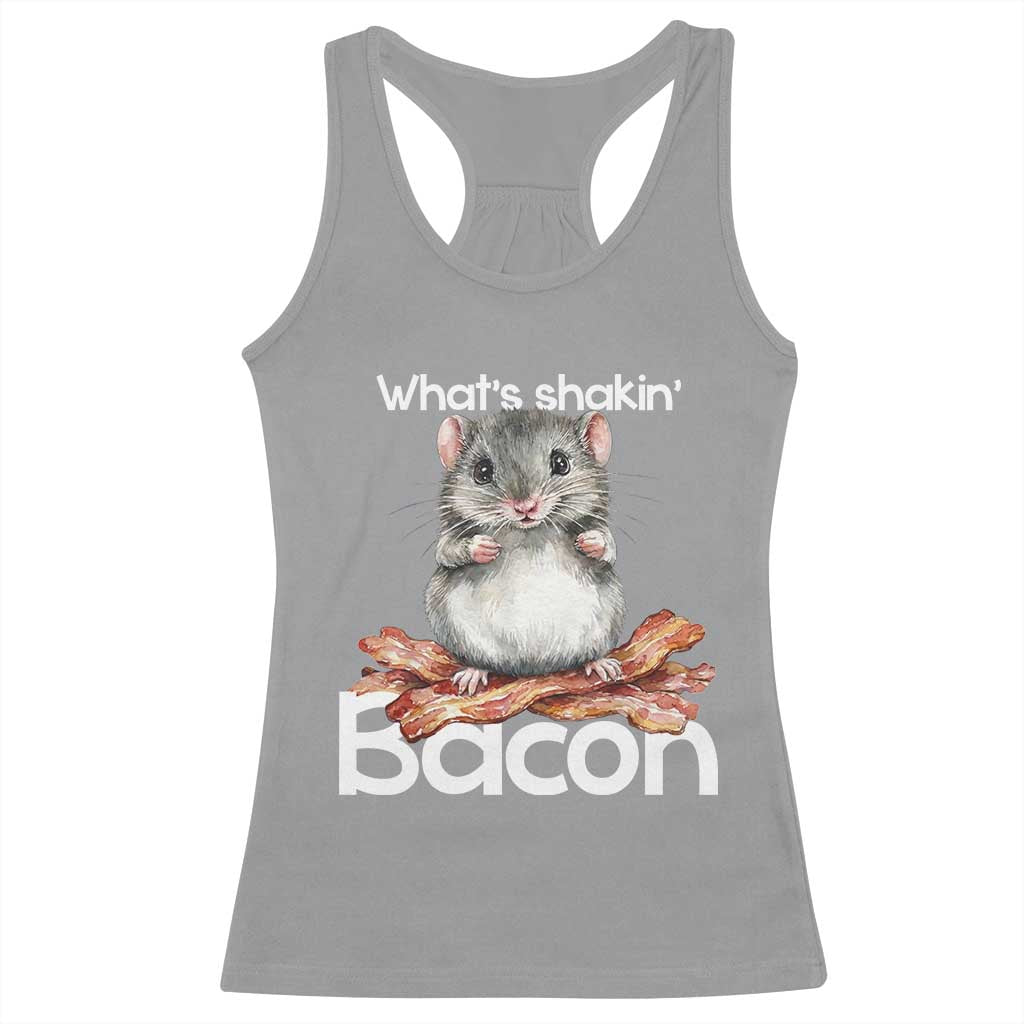 What is Shakin Bacon Funny Mouse Racerback Tank Top Pun Animal Humor - Wonder Print Shop