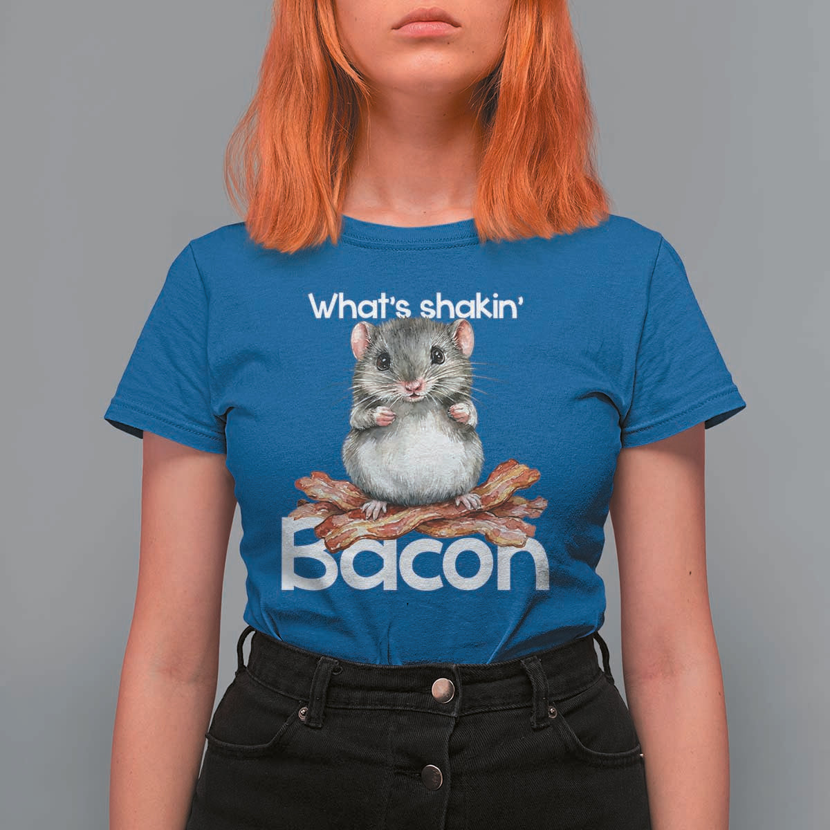 What is Shakin Bacon Funny Mouse T Shirt For Women Pun Animal Humor - Wonder Print Shop