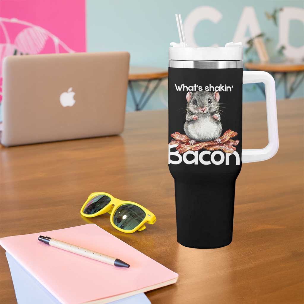 What is Shakin Bacon Funny Mouse Tumbler With Handle Pun Animal Humor - Wonder Print Shop