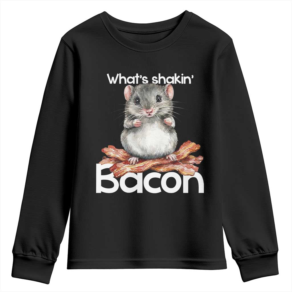 What is Shakin Bacon Funny Mouse Youth Sweatshirt Pun Animal Humor - Wonder Print Shop