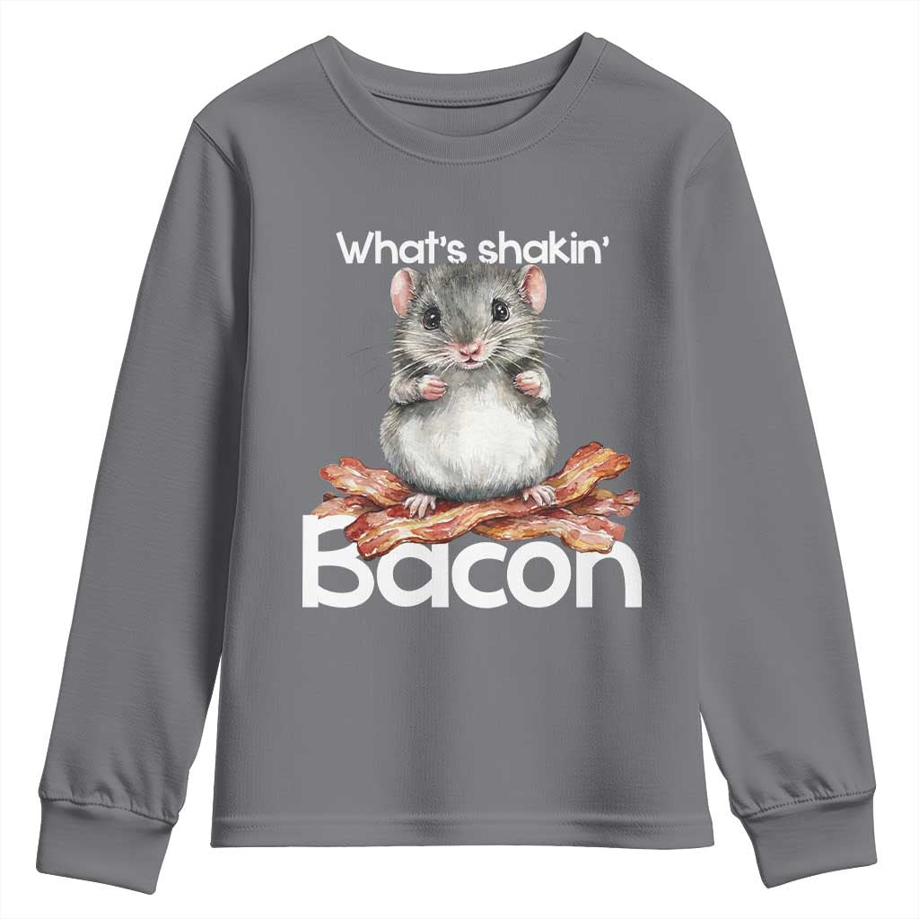 What is Shakin Bacon Funny Mouse Youth Sweatshirt Pun Animal Humor - Wonder Print Shop