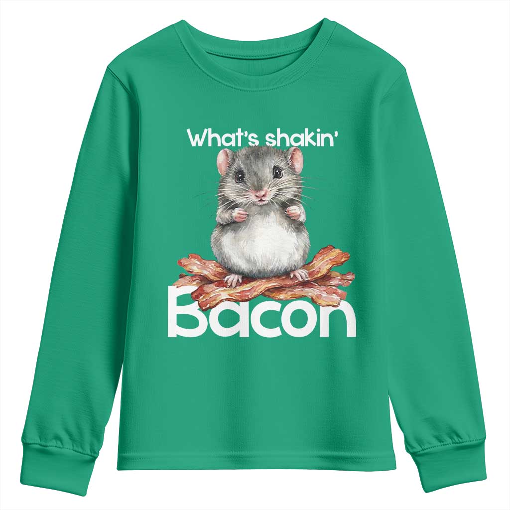 What is Shakin Bacon Funny Mouse Youth Sweatshirt Pun Animal Humor - Wonder Print Shop