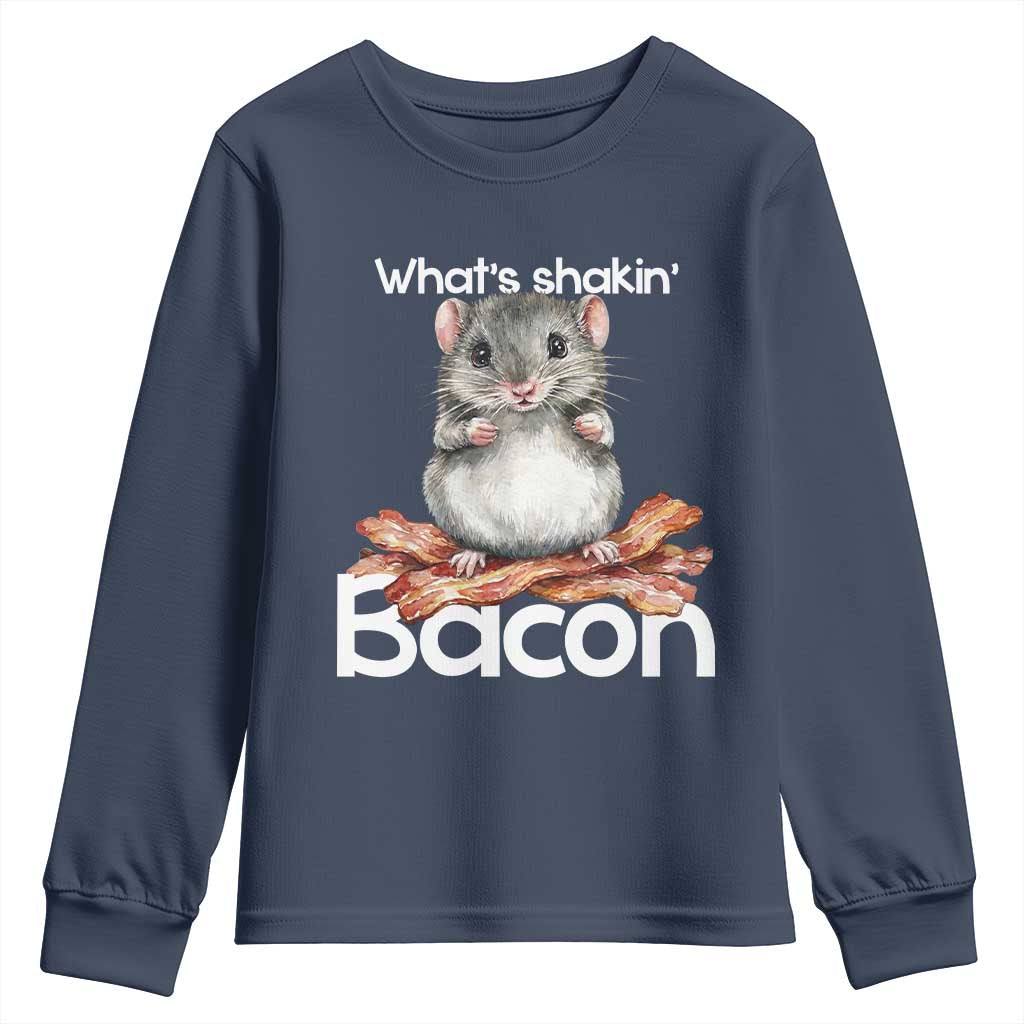 What is Shakin Bacon Funny Mouse Youth Sweatshirt Pun Animal Humor - Wonder Print Shop