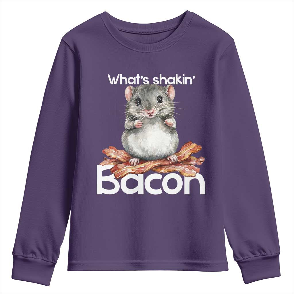 What is Shakin Bacon Funny Mouse Youth Sweatshirt Pun Animal Humor - Wonder Print Shop