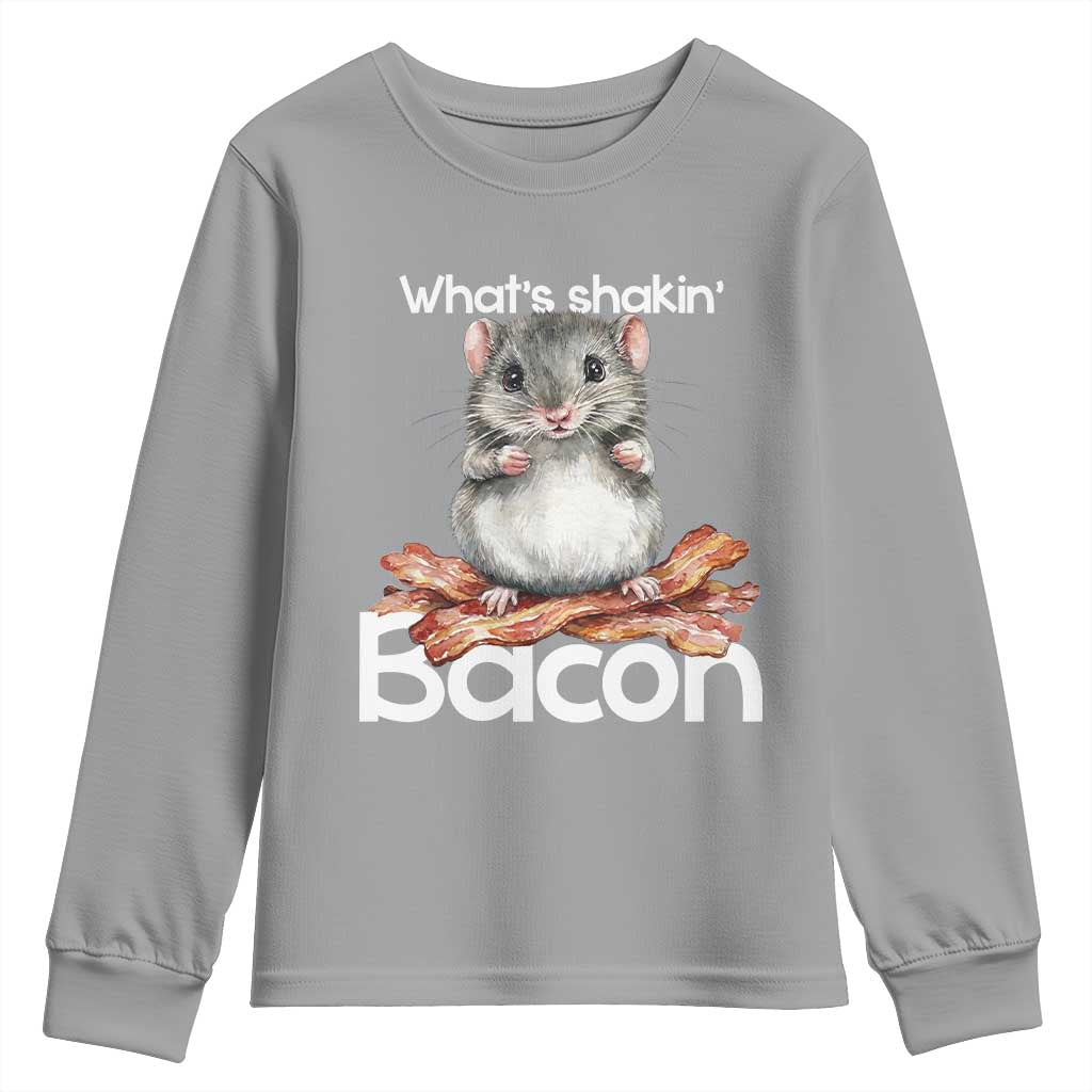 What is Shakin Bacon Funny Mouse Youth Sweatshirt Pun Animal Humor - Wonder Print Shop