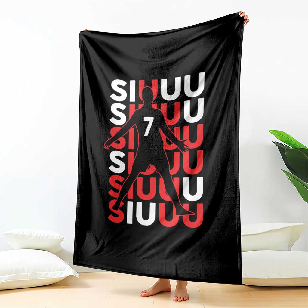 Siuuuu Celebration Number 7 Seven Soccer Fans Throw Blanket