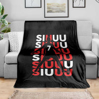 Siuuuu Celebration Number 7 Seven Soccer Fans Throw Blanket