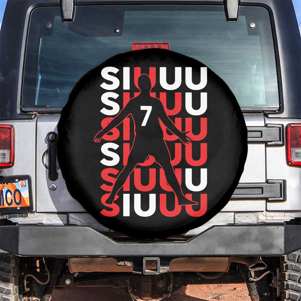 Siuuuu Celebration Number 7 Seven Soccer Fans Spare Tire Cover