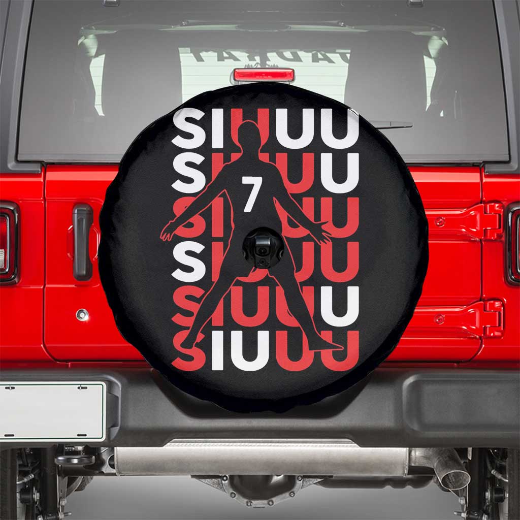 Siuuuu Celebration Number 7 Seven Soccer Fans Spare Tire Cover