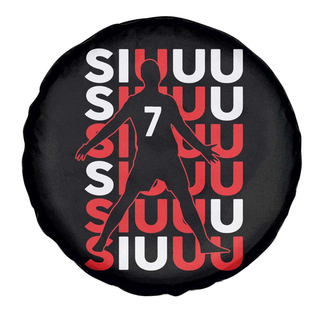 Siuuuu Celebration Number 7 Seven Soccer Fans Spare Tire Cover